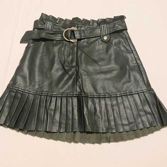 Zara Pleated Faux Leather Mini Skirt Size Small - Picture 16 of 16